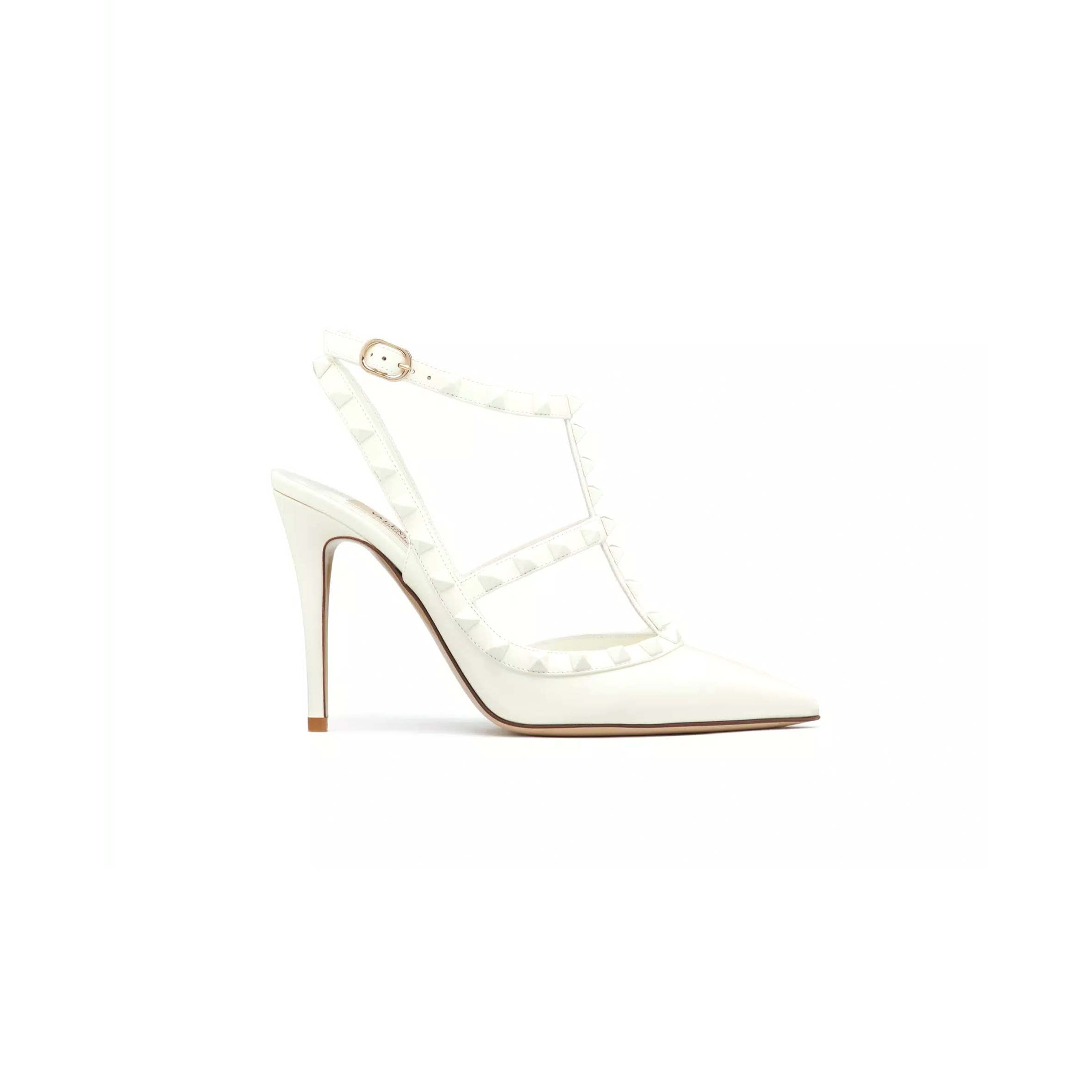 VALENTINO ROCKSTUD ANKLE STRAP PUMP WITH TONAL STUDS 100 MM 5W2S0393VB8_098 VALENTINO ROCKSTUD ANKLE STRAP PUMP WITH TONAL STUDS 100 MM 5W2S0393VB8_098